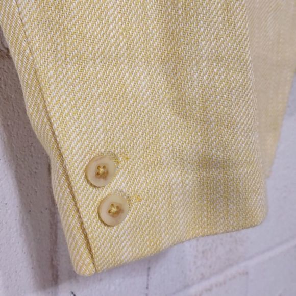 Rafaella Yellow Angled Open Front‎ Linen Blend Blazer NWT Sz 8 - Picture 8 of 14